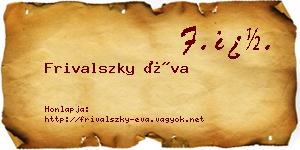 Frivalszky Éva névjegykártya