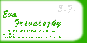 eva frivalszky business card